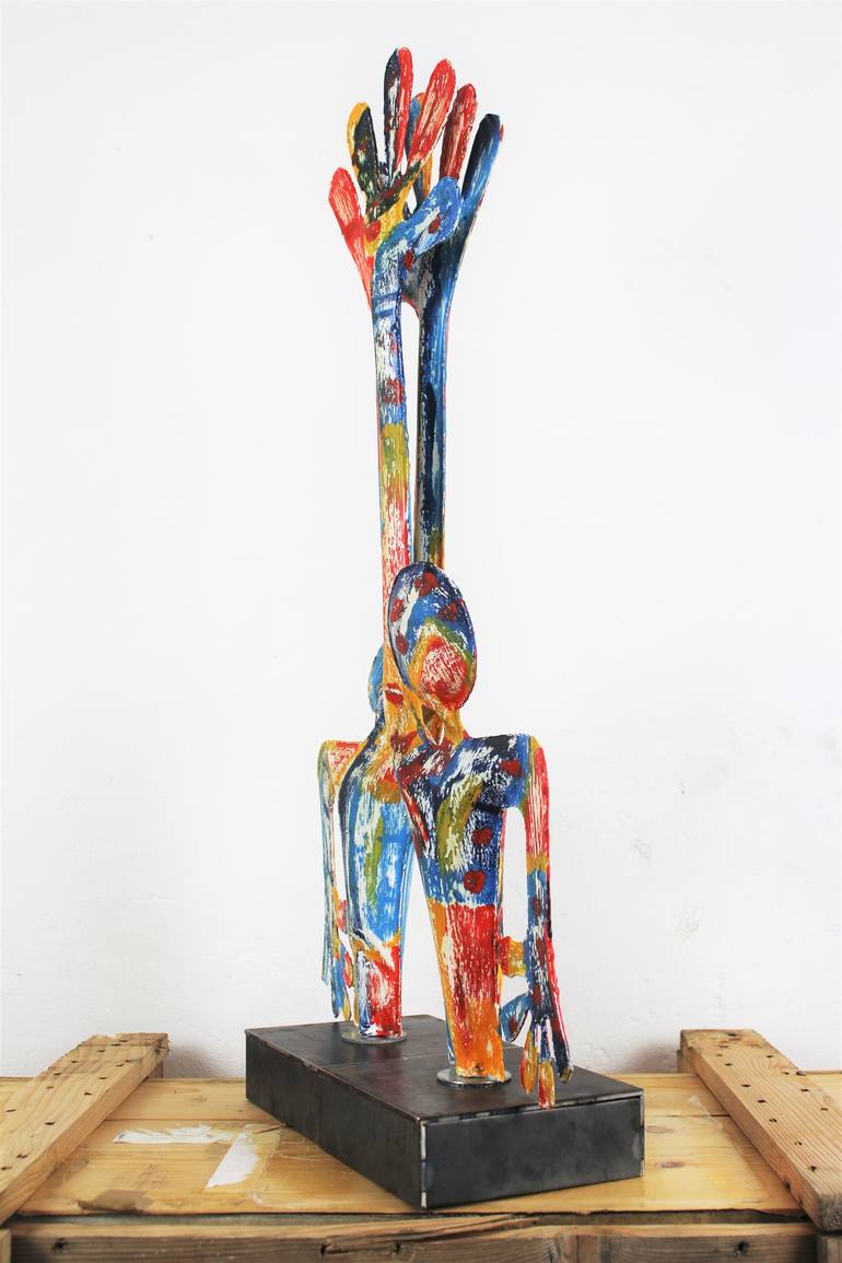 Original Abstract Expressionism Abstract Sculpture by Santi Flores