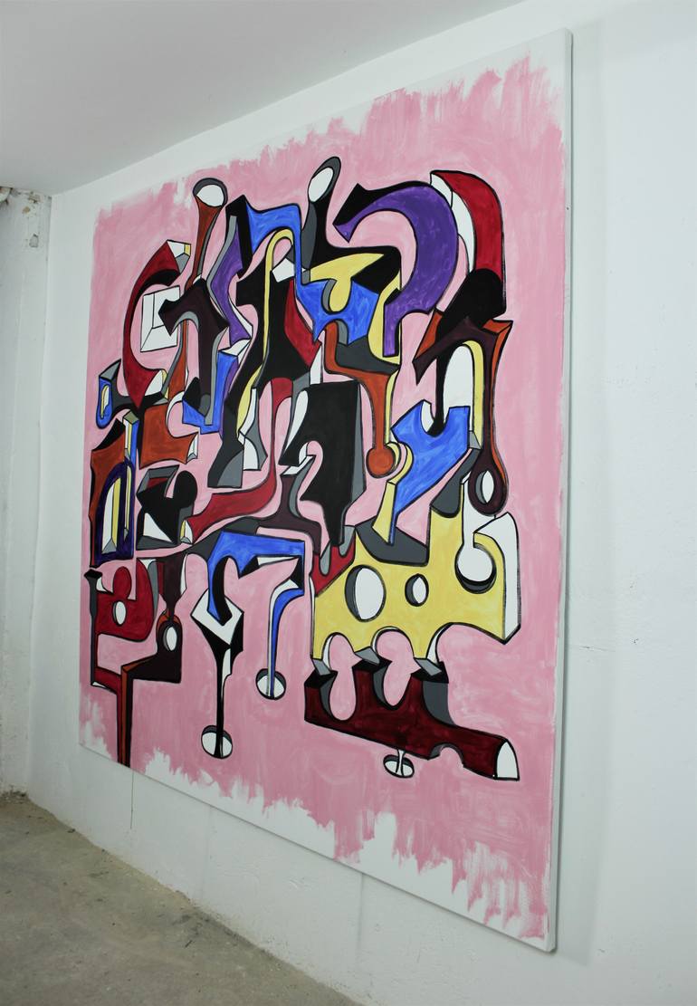 Original Abstract Expressionism Abstract Painting by Santi Flores