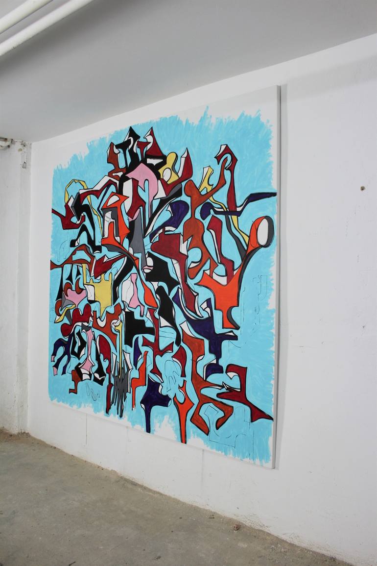 Original Abstract Painting by Santi Flores