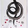 There is a powerful  love story hidden in . Sadly sad stories that lovers love each other remotely. 

paint, painting, ink, black, red, drops, ropes, ınkart, echoline, watercolour, art, conceptual, paper, hahnemühle