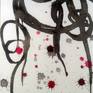There is a powerful  love story hidden in . Sadly sad stories that lovers love each other remotely. 

paint, painting, ink, black, red, drops, ropes, ınkart, echoline, watercolour, art, conceptual, paper, hahnemühle