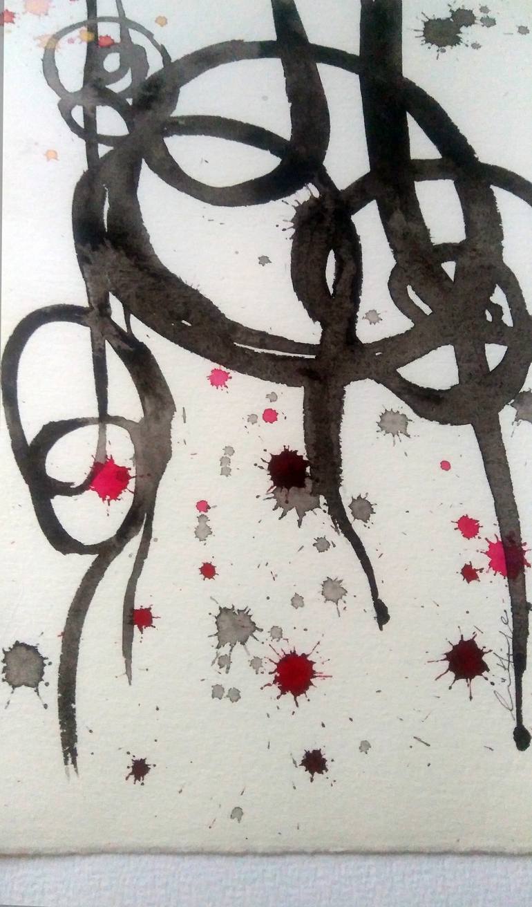 Original Abstract Expressionism Abstract Painting by Lutfiye Aydogdu Bahar