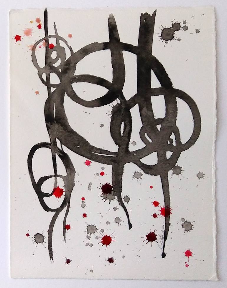 Original Abstract Expressionism Abstract Painting by Lutfiye Aydogdu Bahar