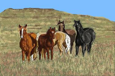 Original Impressionism Horse Mixed Media by Carole Boyd