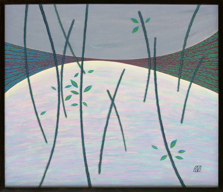 Original Abstract Expressionism Landscape Painting by Serge Vasilendiuc