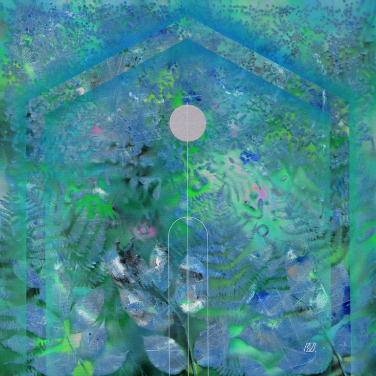 Original Art Nouveau Nature Painting by Serge Vasilendiuc