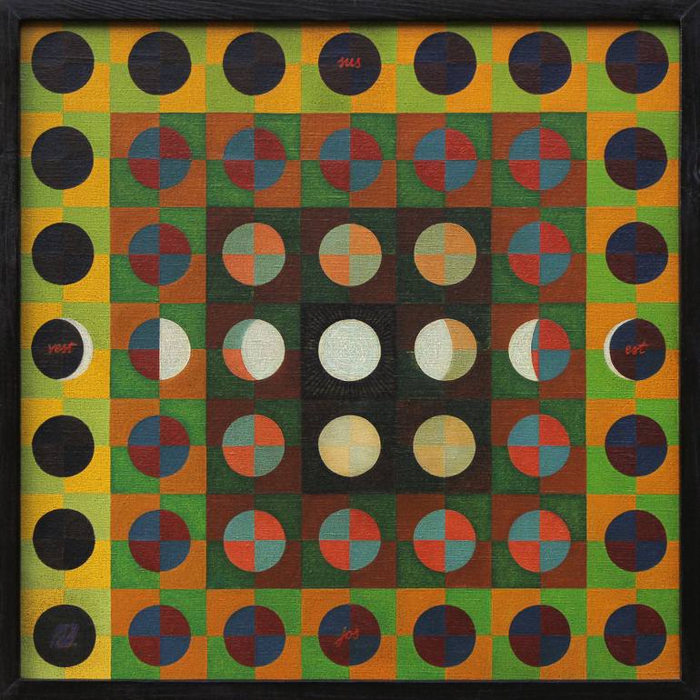 Print of Conceptual Geometric Paintings by Serge Vasilendiuc