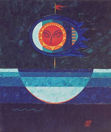 Print of Surrealism Sailboat Paintings by Serge Vasilendiuc
