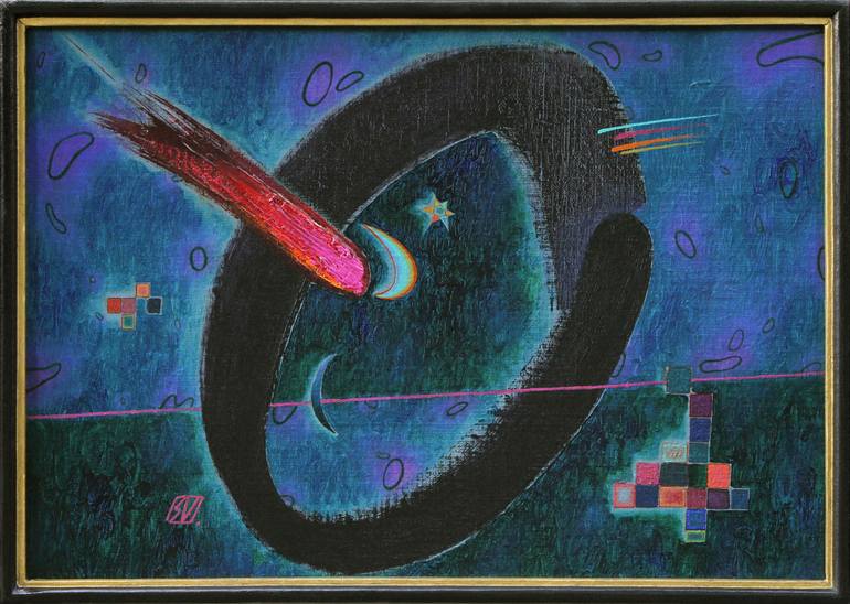 Original Conceptual Abstract Painting by Serge Vasilendiuc