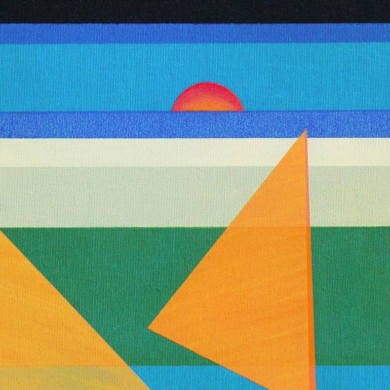 Original Abstract Boat Painting by Serge Vasilendiuc
