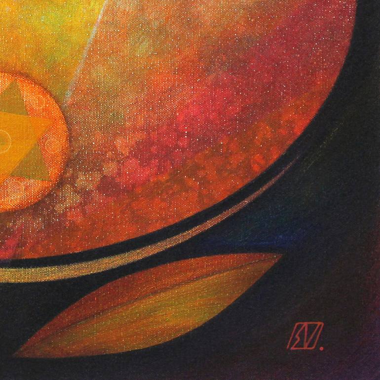 Original Abstract Floral Painting by Serge Vasilendiuc