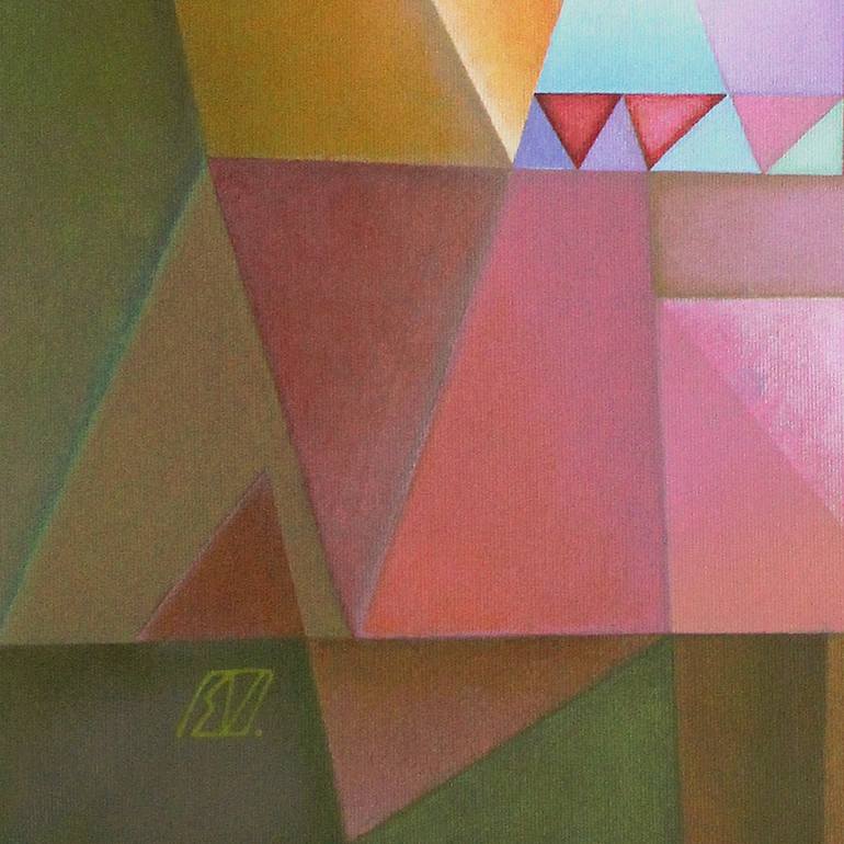 Original Abstract Geometric Painting by Serge Vasilendiuc