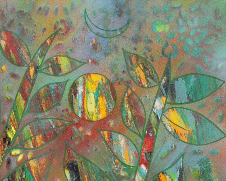 Original Expressionism Garden Painting by Serge Vasilendiuc