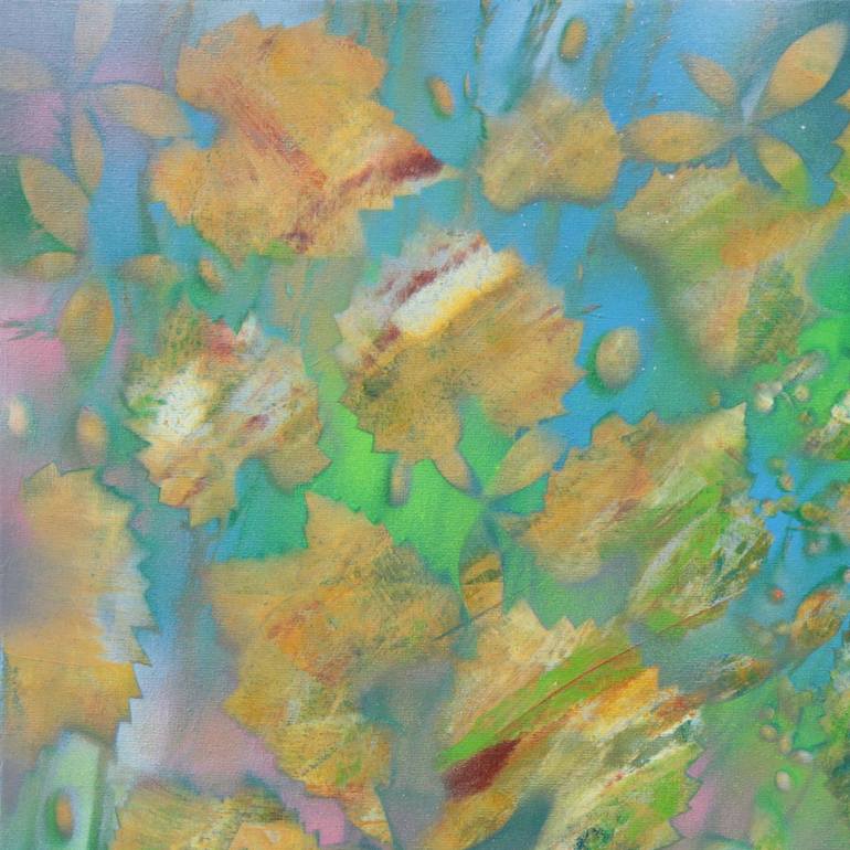 Original Abstract Garden Painting by Serge Vasilendiuc