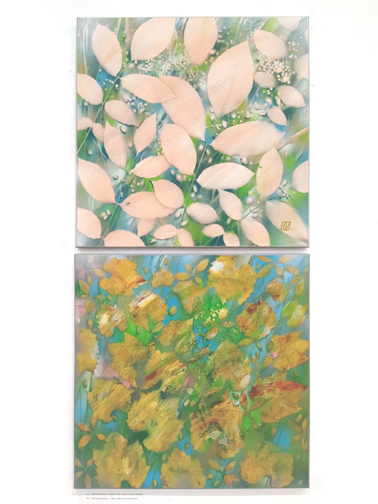 Original Art Deco Nature Painting by Serge Vasilendiuc