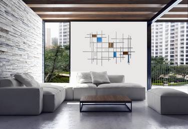 "Gridded" Glass Wall Sculpture thumb