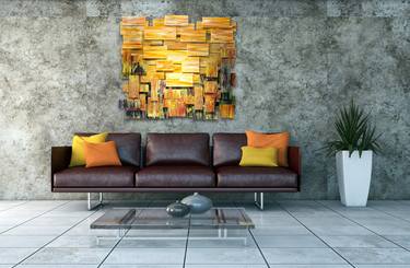 "Autumn" Glass and Metal Wall Sculpture thumb