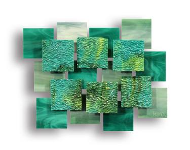 "Coral AP" Glass and Metal Wall Sculpture thumb