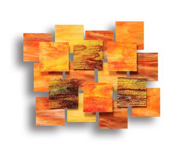 "Autumn" Glass and Metal Wall Sculpture thumb