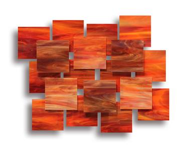 "Sunset" Glass and Metal Wall Sculpture thumb