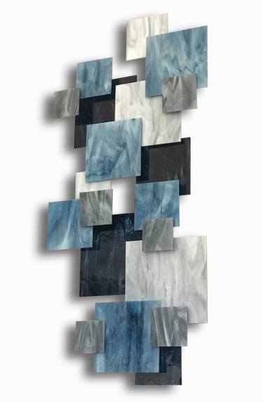 "Arctic" Glass and Metal Wall Sculpture thumb