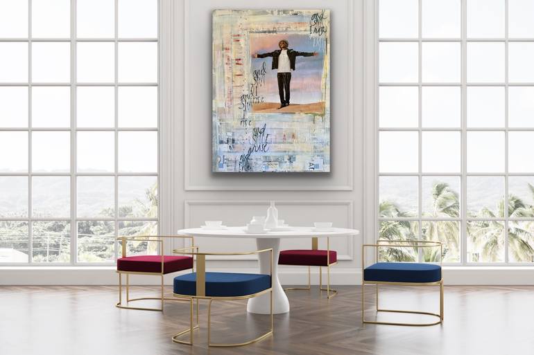 Original Abstract Pop Culture/Celebrity Collage by Susan Richardson