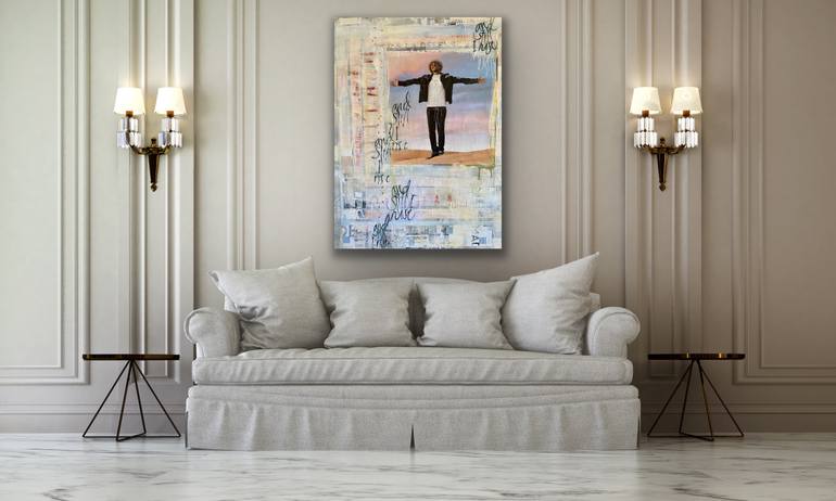 Original Abstract Pop Culture/Celebrity Collage by Susan Richardson