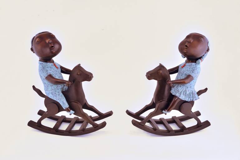 Original Art Deco Children Sculpture by Jiahui Wu