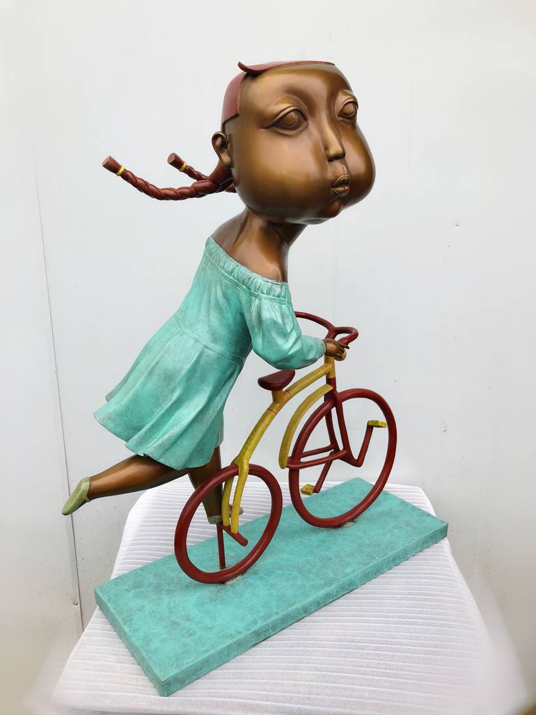 Original Art Deco Transportation Sculpture by Jiahui Wu