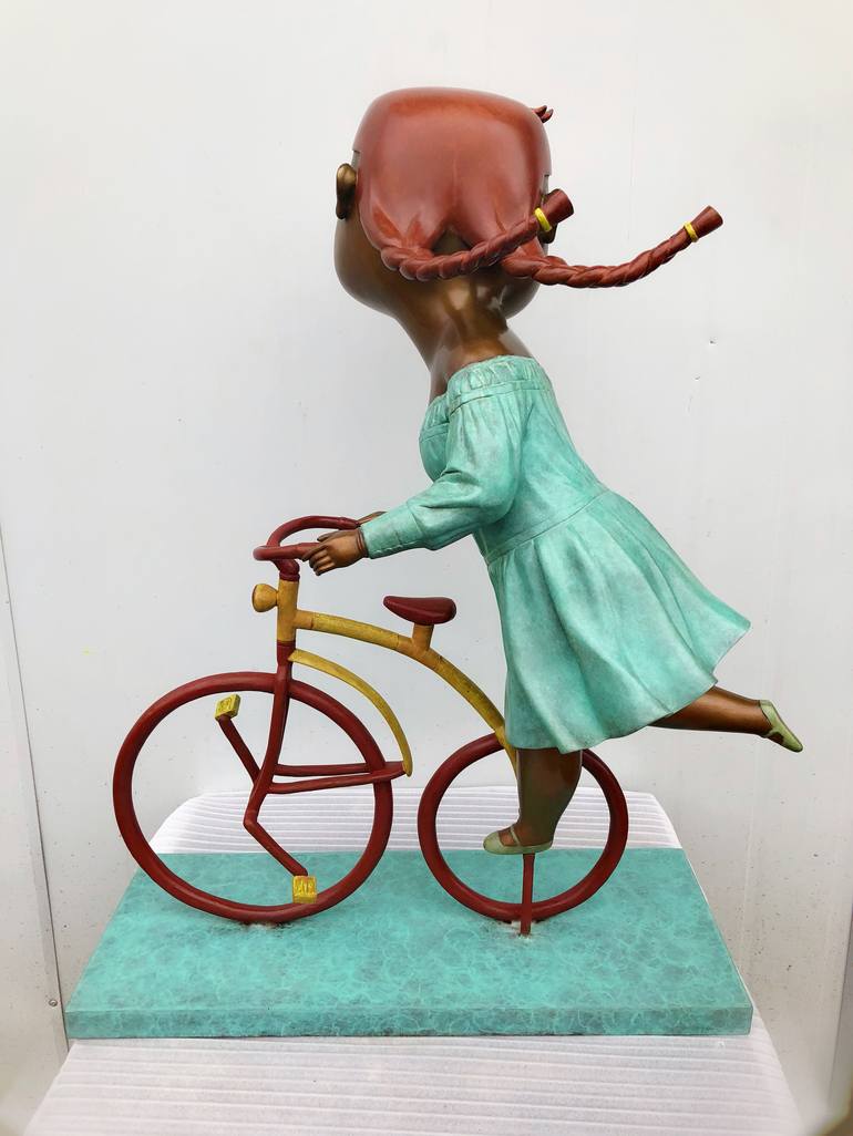 Original Art Deco Bicycle Sculpture by Jiahui Wu