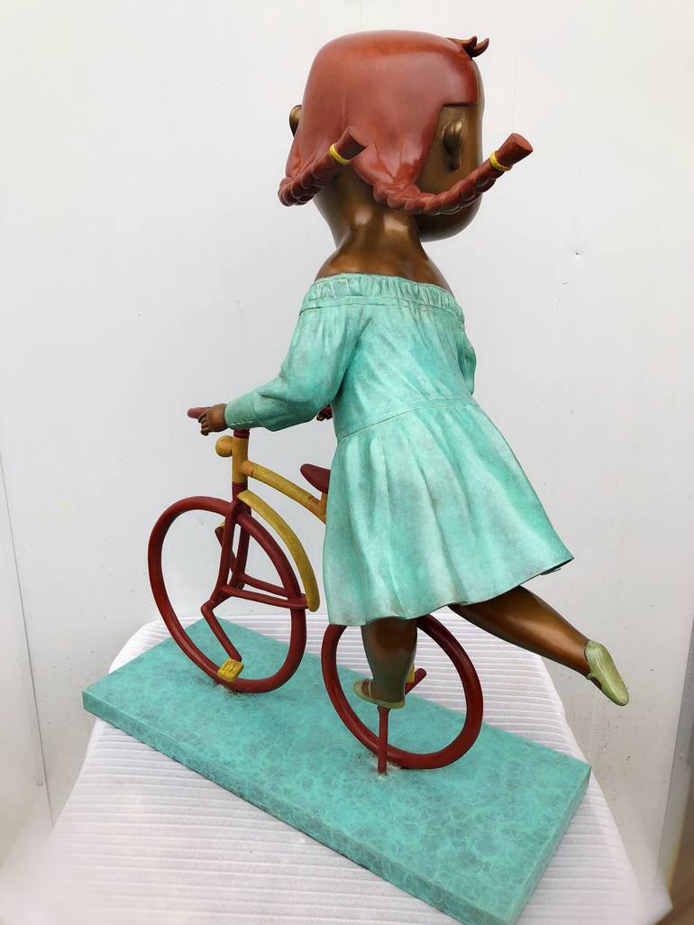 Original Art Deco Bicycle Sculpture by Jiahui Wu