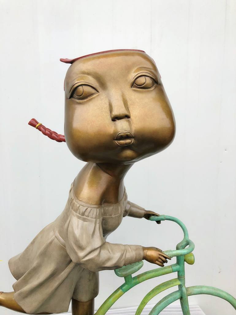 Original Art Deco Transportation Sculpture by Jiahui Wu