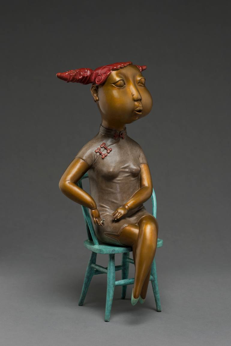 Original Art Deco Fashion Sculpture by Jiahui Wu