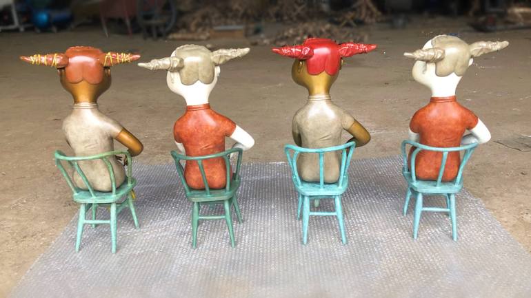 Original Art Deco Fashion Sculpture by Jiahui Wu