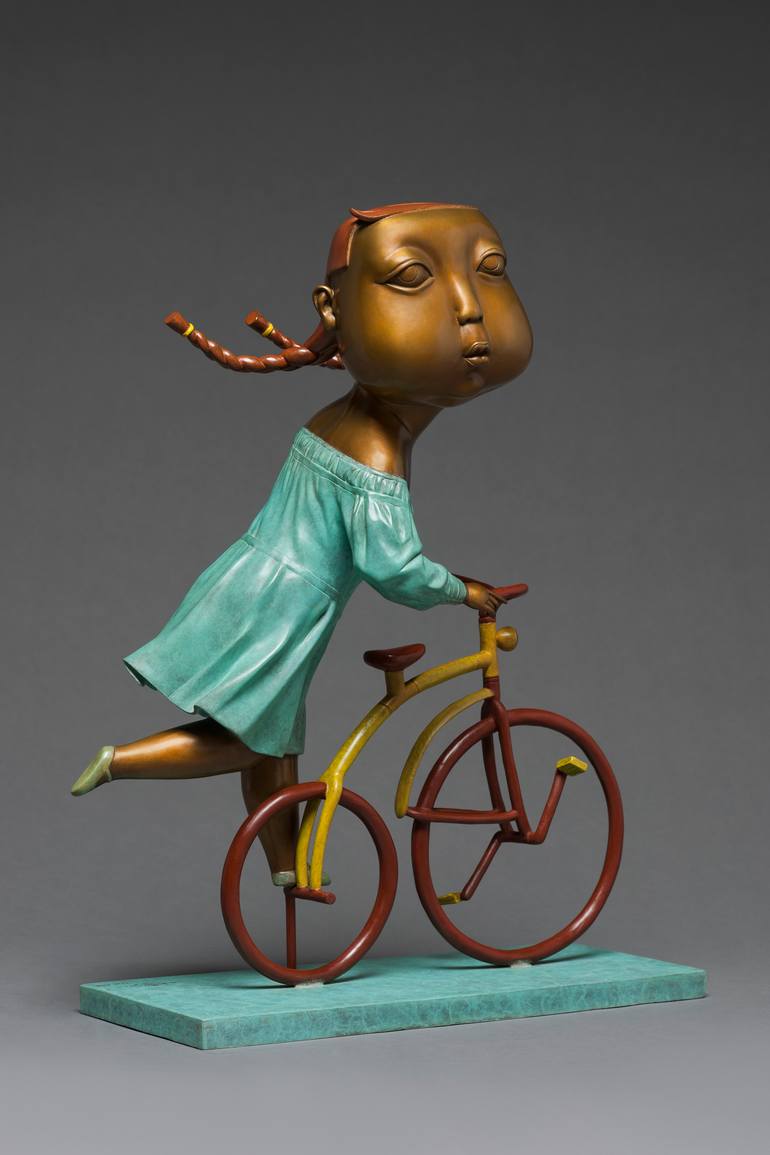Original Art Deco Transportation Sculpture by Jiahui Wu