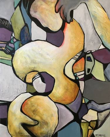 Original Cubism Abstract Paintings by Jeanette Jarville