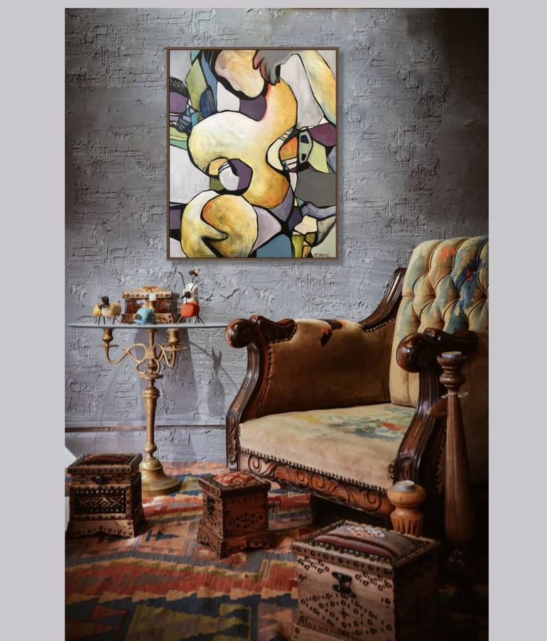 Original Cubism Abstract Painting by Jeanette Jarville