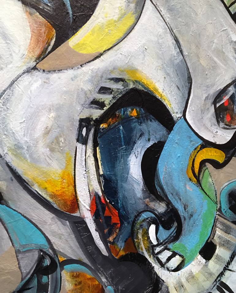Original Cubism Abstract Painting by Jeanette Jarville