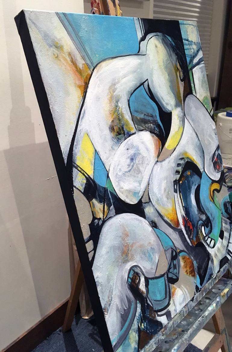 Original Cubism Abstract Painting by Jeanette Jarville