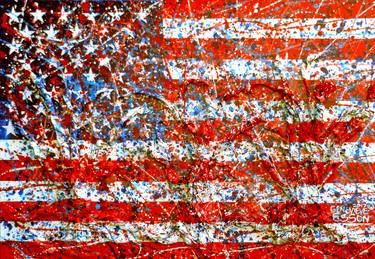 American Flag Abstract 2 With Trees - Limited Edition 1 of 1 thumb