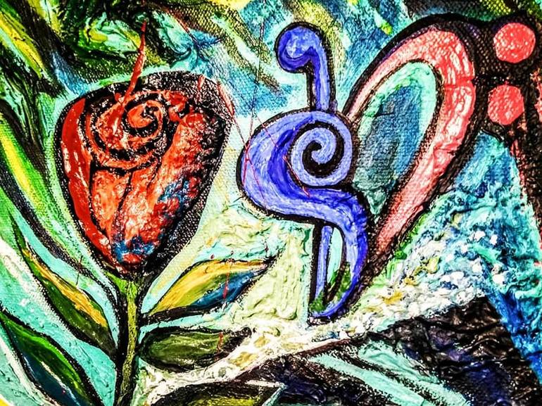 Original Abstract Expressionism Music Collage by Genevieve Esson