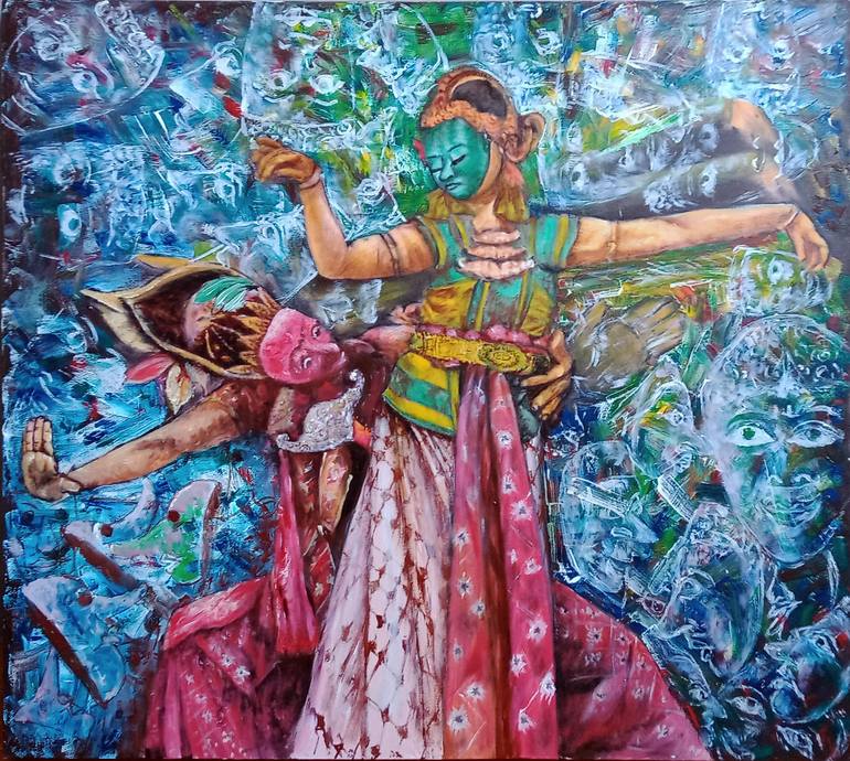 Original Abstract Pop Culture/Celebrity Painting by Edie Supriyanto