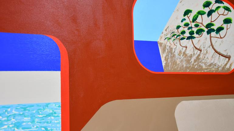 Original Geometric Architecture Painting by Zeljka Paic