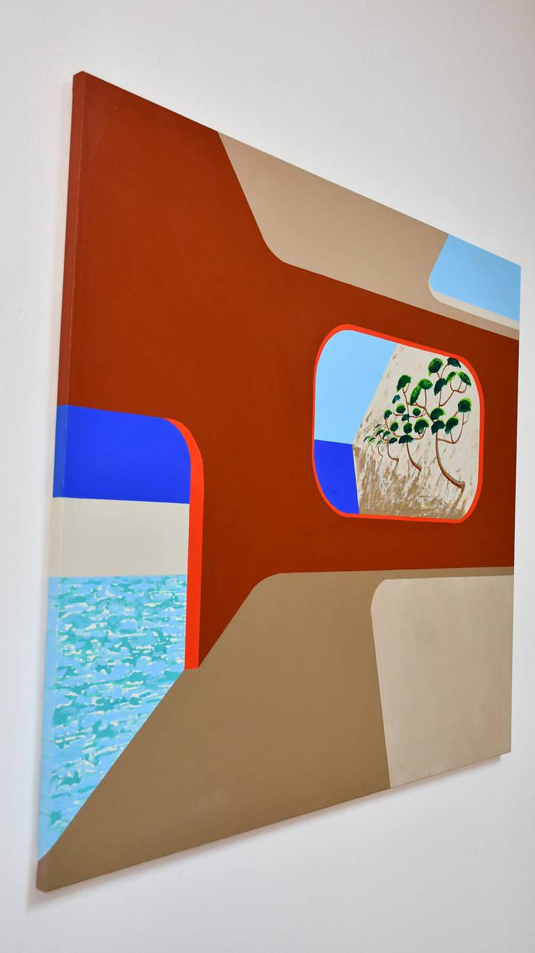 Original Geometric Architecture Painting by Zeljka Paic