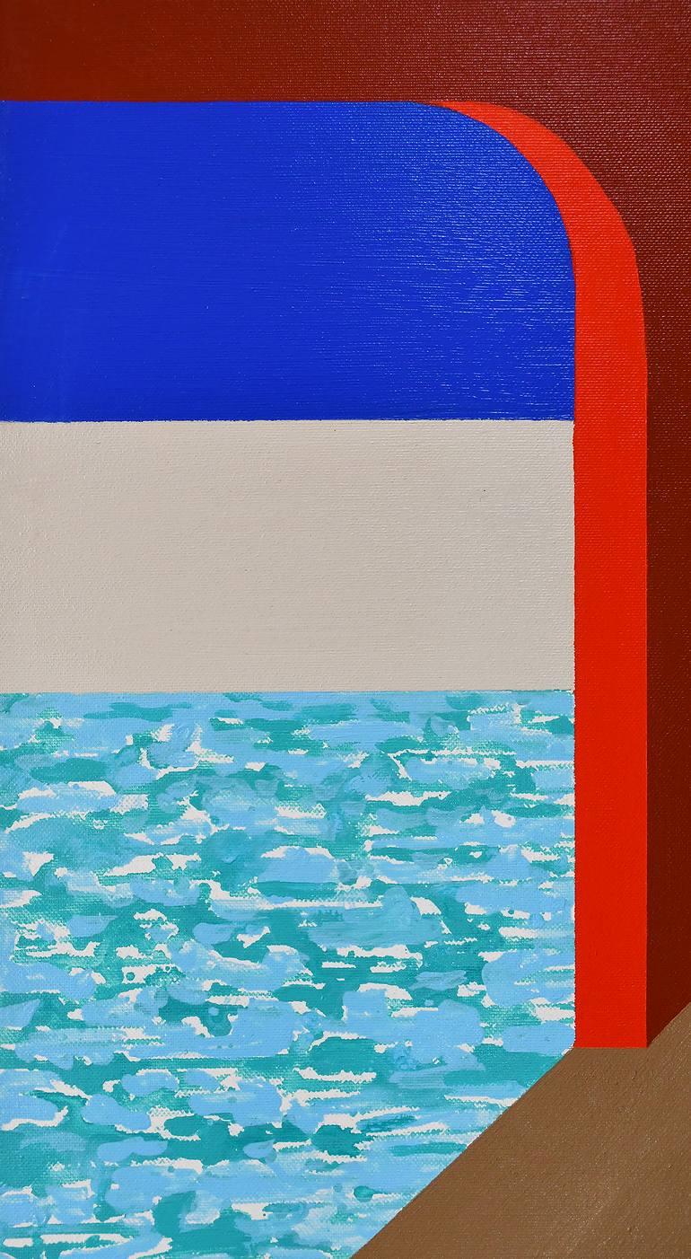 Original Geometric Architecture Painting by Zeljka Paic