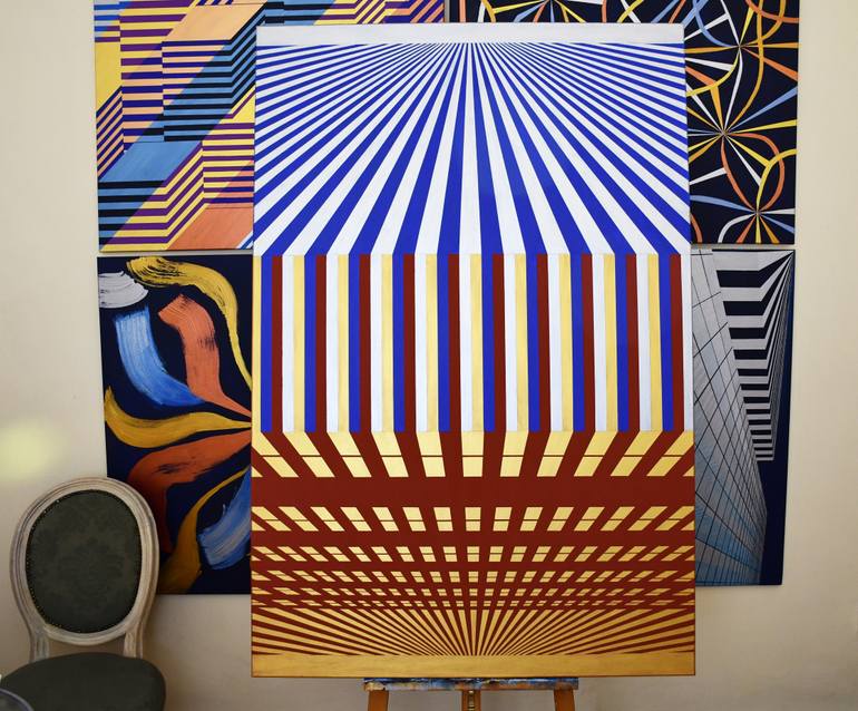 Original Abstract Architecture Painting by Zeljka Paic