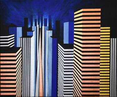 Original Abstract Architecture Paintings by Zeljka Paic