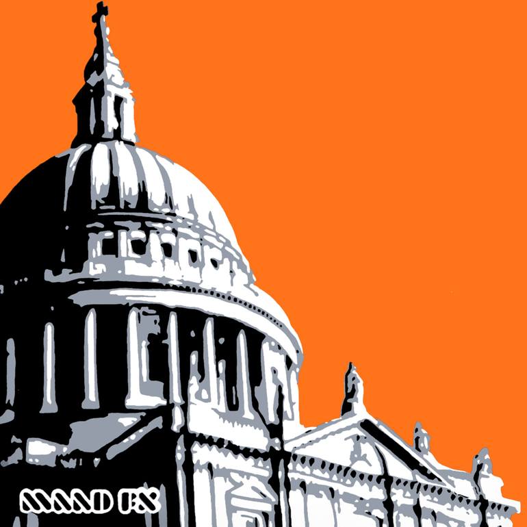 Orange street art St Paul's London Painting by MAAD FX Saatchi Art