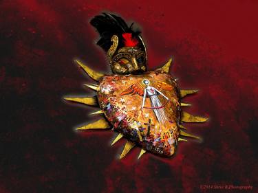 Cross Road Heart with Roman Mask thumb