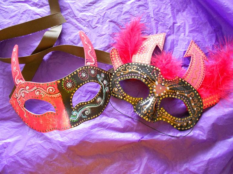 Hand Painted Ball or Party Masks! - Print